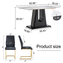 Table and chair set, modern and minimalist dining table, imitation