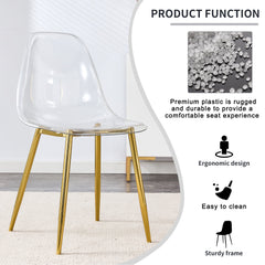 Modern minimalist transparent dining chair, plastic chair, armless