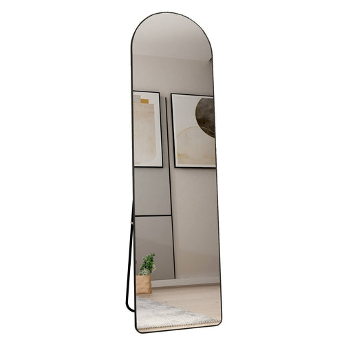 Arched Full Length Mirror with Aluminum Alloy Frame for Bathroom,