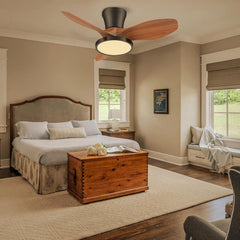 Quiet Ceiling Fan with LED Light DC Motor 32 Inch Large Air Volume
