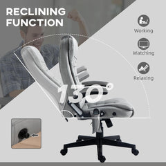 Heated Massage Office Chair, Reclining Velvet, Gray