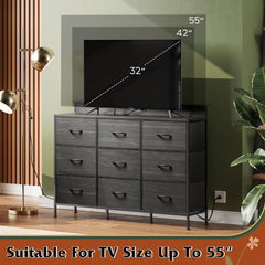 Dresser TV Stand for 55 Inch, Led Dresser for Bedroom, Black Dressers
