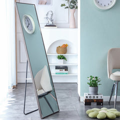 3rd generation gray solid wood frame full length mirror, dressing