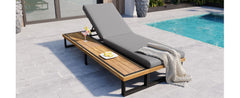 Outdoor Chaise Lounge Chair with 5-Position Adjustable Backrest,