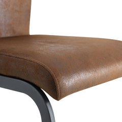 Retro - style Suede - like Tech Fabric Dining Chairs, Sturdy Metal