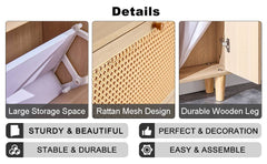 Modern minimalist storage cabinet, Japanese rattan shoe cabinet, bed