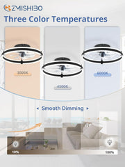 Ceiling Fans with Lights and Remote, 19.7'' Low Profile Ceiling Fans,