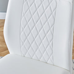 Modern Dining Chairs with Faux Leather Padded Seat Upholstered Chair