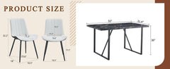 Table and chair set.Modern Black Marble Pattern MDF Dining Table Set -