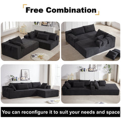 Modern Chenille Upholstered Sectional Sofa Couch Set,Modular 108' L
