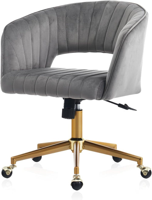 Home Office Chair Swivel Velvet Desk Chair, Vanity Chair with 360