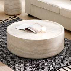 31.49''  Faux MARS Pattern Coffee Tables for Living Room Round Tea