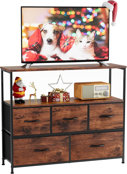 TV Stand for Bedroom, TV Dresser for 45 Inches, Media Console Table,
