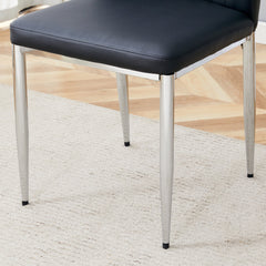 Set of Four Black PU Comfort Dining Chairs (17.7'x25').Dining chair