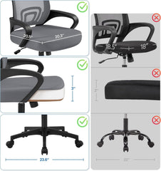 Office Chair Mid Back Executive Task Swivel Rolling Gaming Lumbar