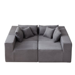 104-Inch Corduroy Modular L Shaped Sectional Sofa,Luxury Floor Couch