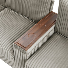 Modern 4-Seater Corduroy Sofa Couch with USB Ports, Hidden Storage