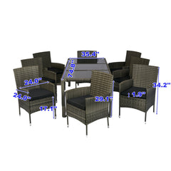 9 piece Outdoor Patio Wicker Dining Set Patio Wicker Furniture Dining