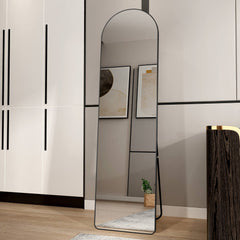 Arched Full Length Mirror with Aluminum Alloy Frame for Bathroom,