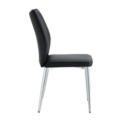 Modern Middle Ages Style Black Dining Chairs with PU Cushions and