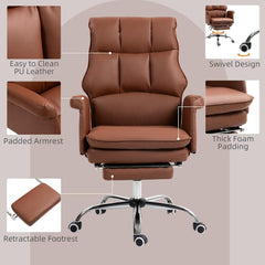 Executive Office Chair, PU Leather Ergonomic Office Desk Chair with