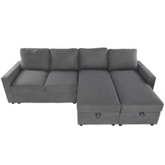 Modern Convertible Sectional Sofa with Storage Chaise Lounges and USB