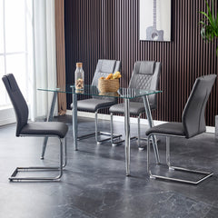 Modern Dining Chairs with Faux Leather Padded Seat Dining Living Room