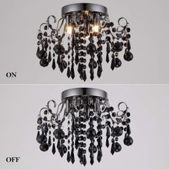 Small Crystal Flush Mount Ceiling Light 3-Light G9