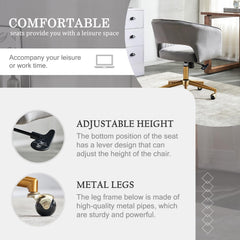 Home Office Chair Swivel Velvet Desk Chair, Vanity Chair with 360