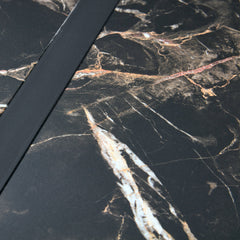 Table and chair set.Modern Black Marble Pattern MDF Dining Table Set -