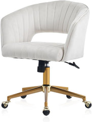 Home Office Chair Swivel Velvet Desk Chair, Vanity Chair with 360