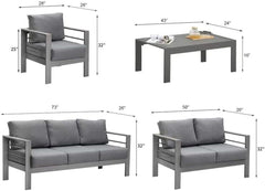 Aluminum Patio Furniture Set,7 Seats Modern Outdoor Conversation Set
