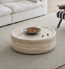 39.37''  Faux MARS Pattern Coffee Tables for Living Room Round Tea