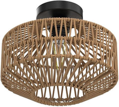 Boho Light Fixtures Ceiling Mount,Mini Rattan Chandelier Light Fixture