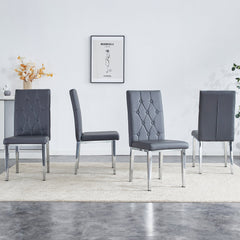 4 piece set of gray armless dining chairs brings a touch of elegance