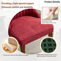 Velvet Dining Chairs Set of 4,Comfy Fabric Upholstered Accent Chairs