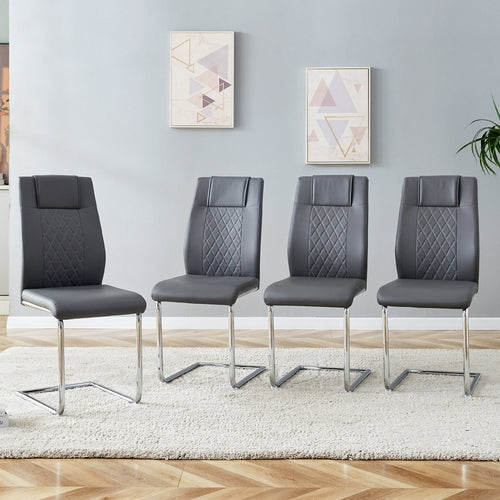 Modern Dining Chairs with Faux Leather Padded Seat Dining Living Room