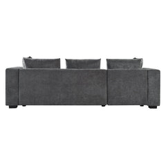 Modern L-Shaped Sectional Sofa with Storage in Gray Chenille, 93.7'