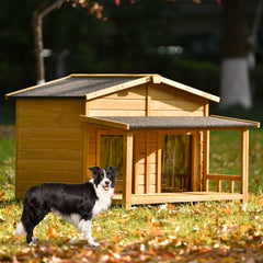 47.2" Large Wooden Dog House Outdoor,  Outdoor & Indoor Dog Crate,