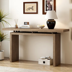 Uniquely Designed Ash Veneer Console Table, Modern Simple Style,