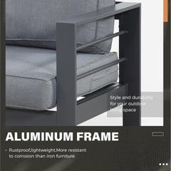 Aluminum Patio Furniture Set,7 Seats Modern Outdoor Conversation Set