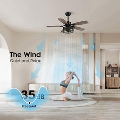 42 Inch Ceiling Fans with Lights and Remote Control, Ceiling Fan for