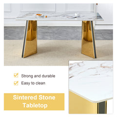 The luxurious cold jade dining table , paired with electroplated