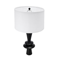 D15x26.7' Black Aluminum Table Lamp with Two Varying Round Accents and