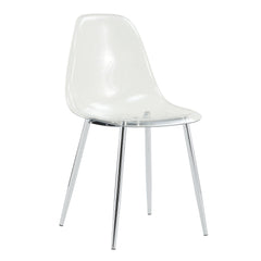 Modern minimalist transparent dining chair, plastic chair, armless