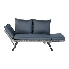 1 PCS Patio Wicker Side Foldable Bench Patio Backyard Conversation
