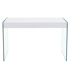 The top of the coffee table is made of MDF and white stickers, and the