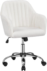 Boucle Vanity Chair Makeup Desk Chair Modern Office Chair Mid Back