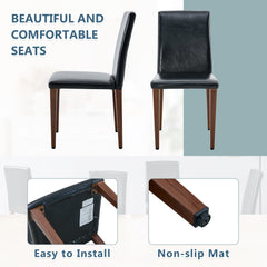 Two black PU dining chairs, simple and versatile, comfortable and