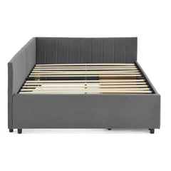 Full Size Upholstered Tufted Bed Frame with Two Drawers, Sofa Bed